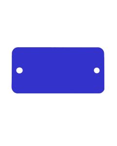 Tag-Rectangle with Rounded Corners 3/4" x 1-3/4" Anodized Aluminum Blue 5 Pack