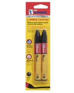 El Marko® Lumber Crayon-Standard Black 2-Piece Carded (12 pack)