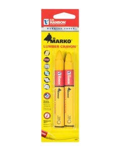 El Marko® Lumber Crayon-Standard Yellow 2-Piece Carded (12 pack)