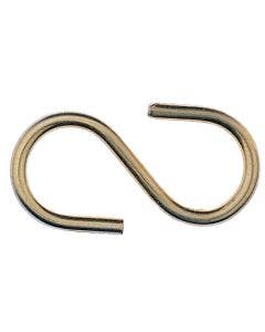S-Hook 1-1/8" #3 Brass Plated 100 Pack
